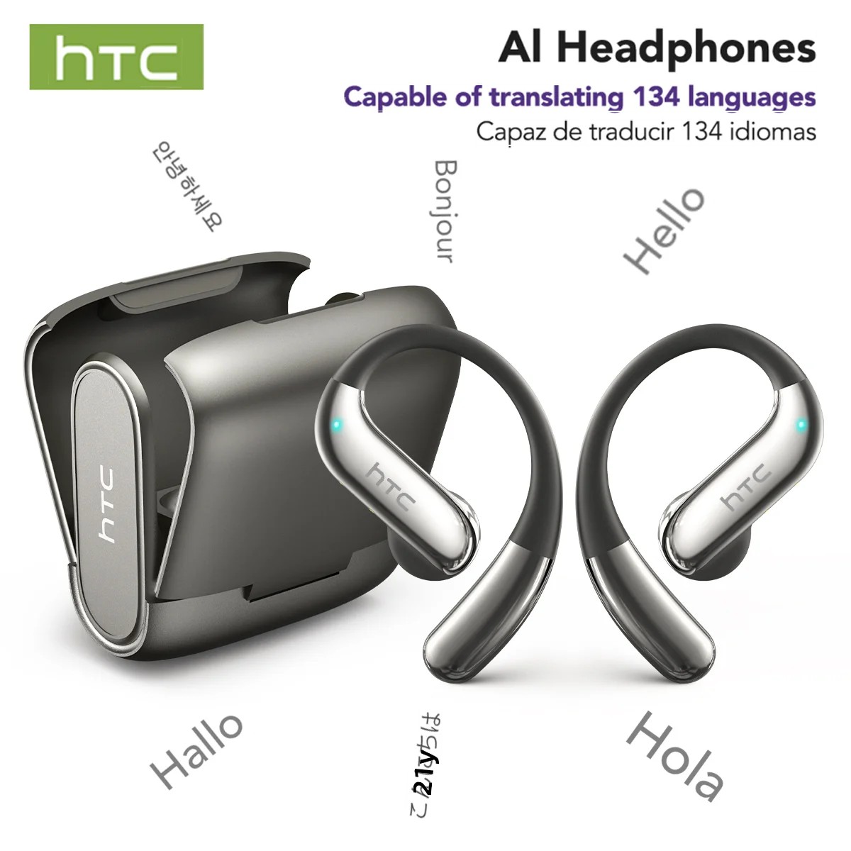 Silicone Ear Hooks Sports Headphones - سماعات HTC NE23 بلوتوث V6.0 OWS