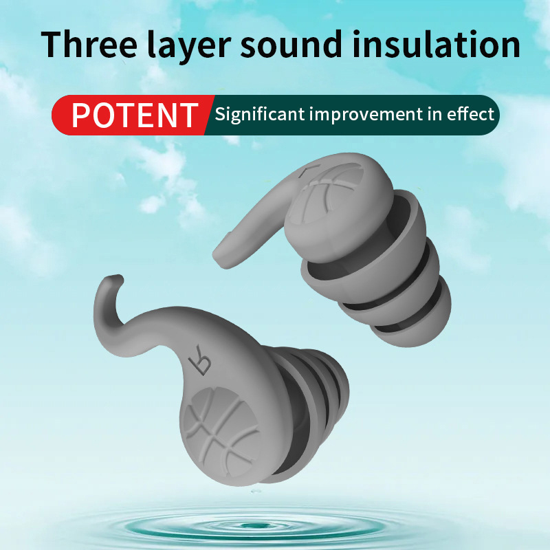 Waterproof Swimming Earplugs Silicone - سدادات أذن سيليكون مضادة للضوضاء ،