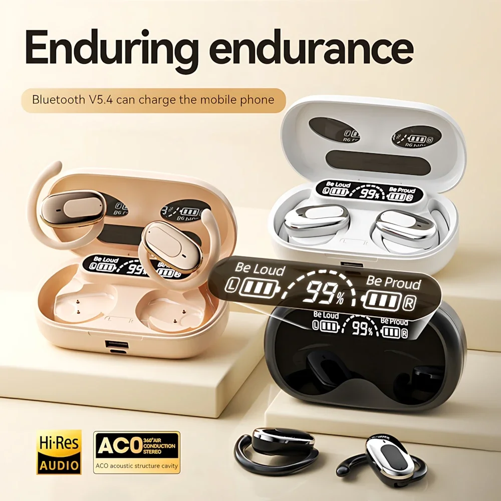 Silicone Ear Hooks Sports Headphones - الأصلي B19 سماعة لاسلكية بلوتوث 5.4