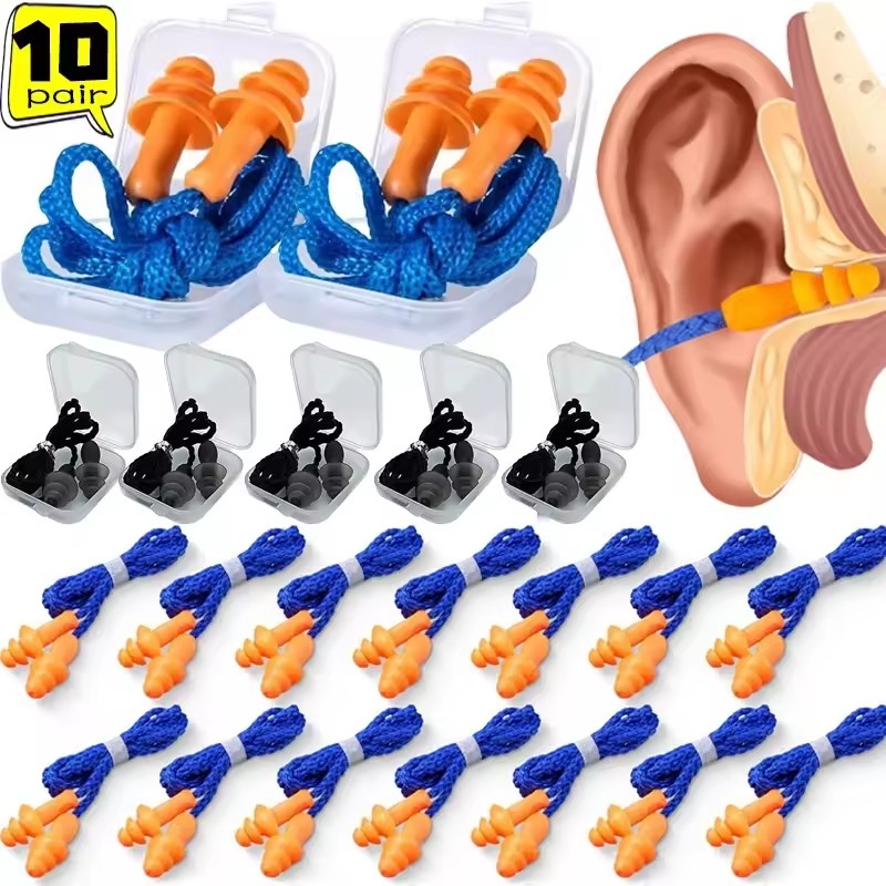 Waterproof Swimming Earplugs Silicone - 1-10Pairs إلغاء الضوضاء سدادات سيليكون قابلة
