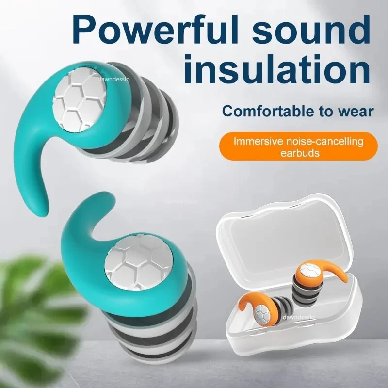 Waterproof Swimming Earplugs Silicone - سدادات أذن من السيليكون لإلغاء الضوضاء،