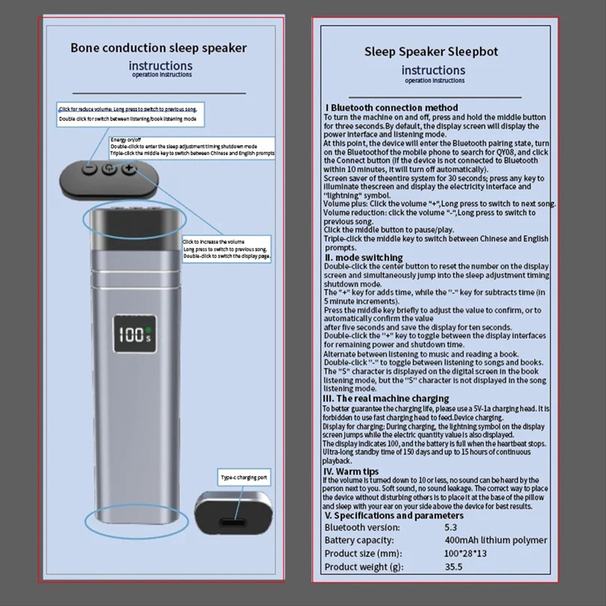 Bone Conduction Pillow Speaker Sleep Aid - ☶ ❈ ＊ ♥ AC1972-مكبر صوت