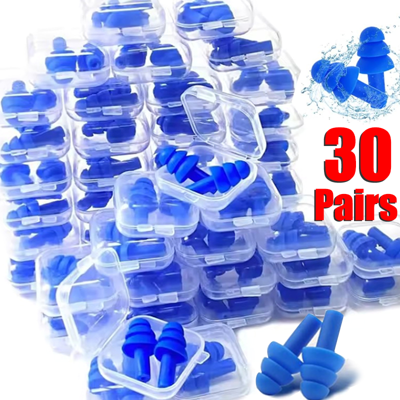 Waterproof Swimming Earplugs Silicone - 30-1 زوج لينة سيليكون سدادات الأذن