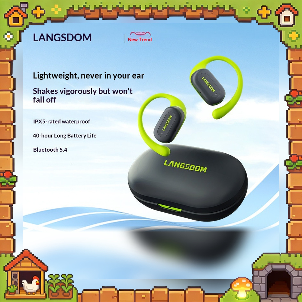 Air Conduction Open Ear Running Earbuds - سماعات رأس لاسلكية بتقنية البلوتوث LANGSDOM