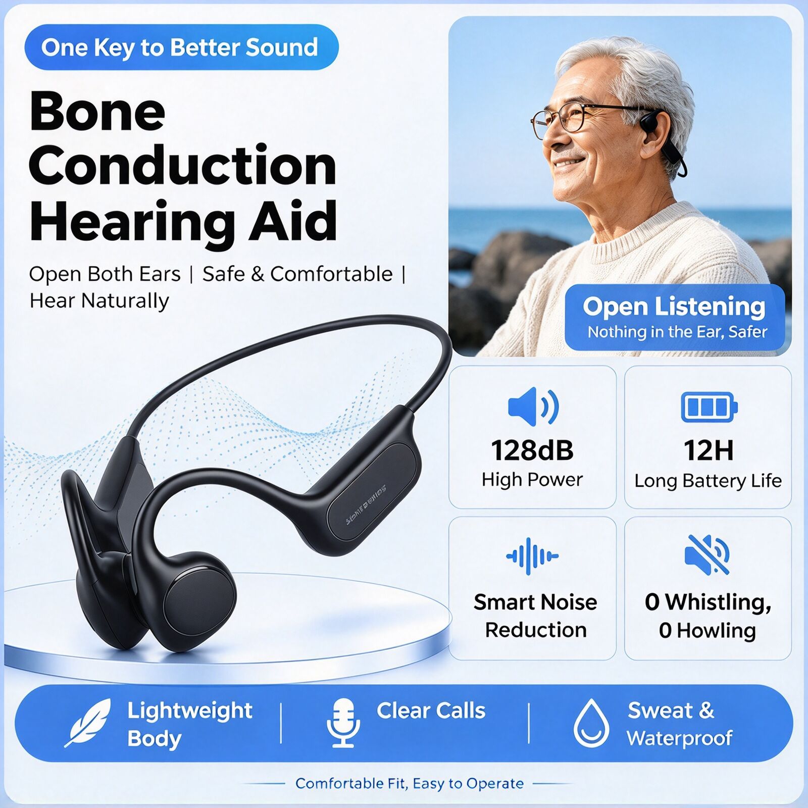 مكبر صوت لاسلكي بتقنية البلوتو - مراجعة Bone Conduction Hearing Aid Amplifier وسعره