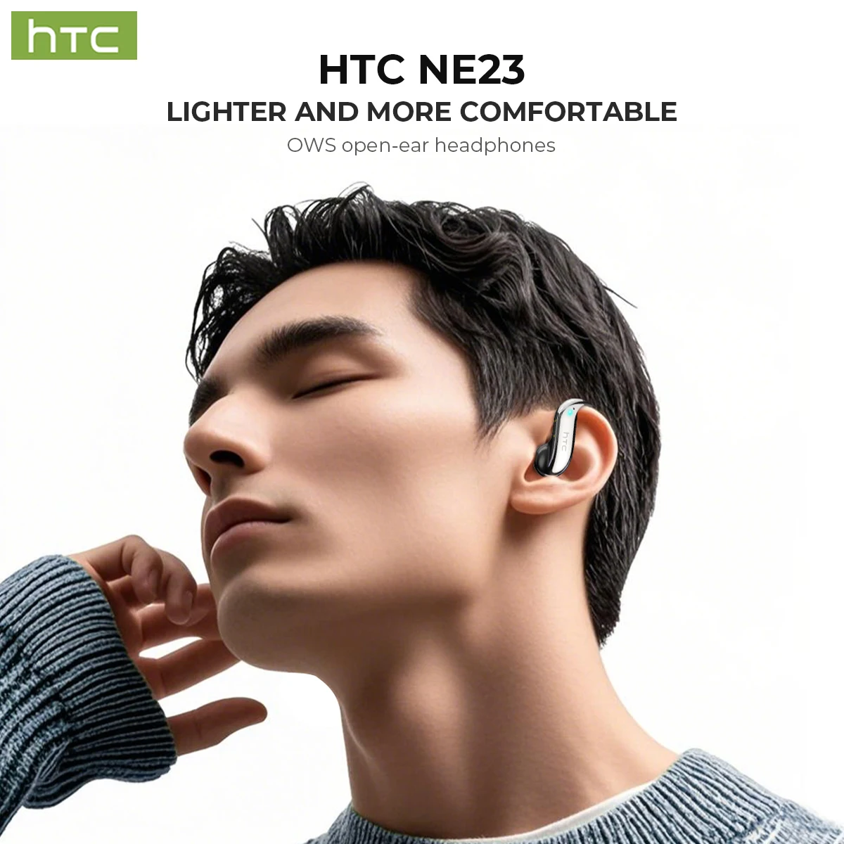 سماعات HTC NE23 بلوتوث V6.0 OW - مراجعة Silicone Ear Hooks Sports Headphones وسعره