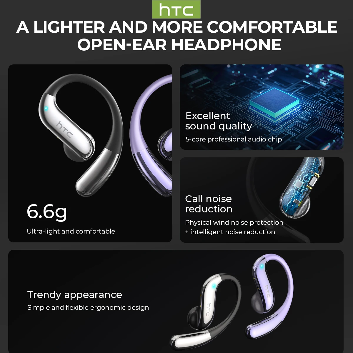 سماعات HTC NE23 بلوتوث V6.0 OW - مراجعة Silicone Ear Hooks Sports Headphones وسعره
