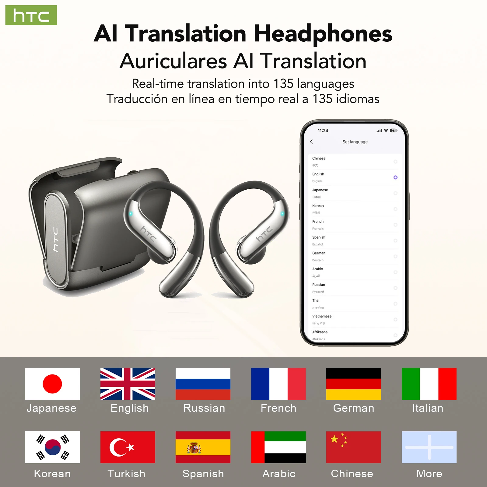 سماعات HTC NE23 بلوتوث V6.0 OW - مراجعة Silicone Ear Hooks Sports Headphones وسعره