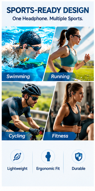 سماعات رأس بتقنية توصيل الصوت  - مراجعة Swimming Bone Conduction Earphones Ip68 Mp3 وسعره