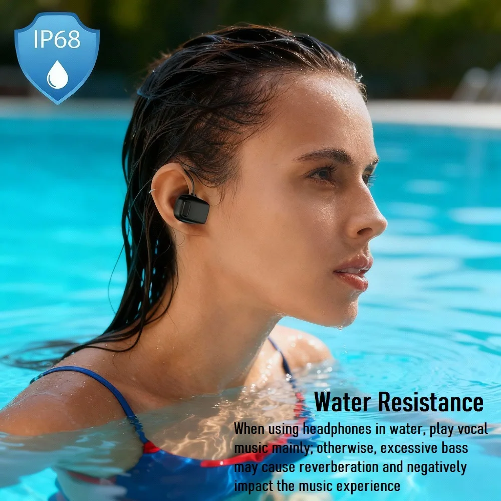 سماعات بلوتوث بتقنية التوصيل ا - مراجعة Swimming Bone Conduction Earphones Ip68 Mp3 وسعره