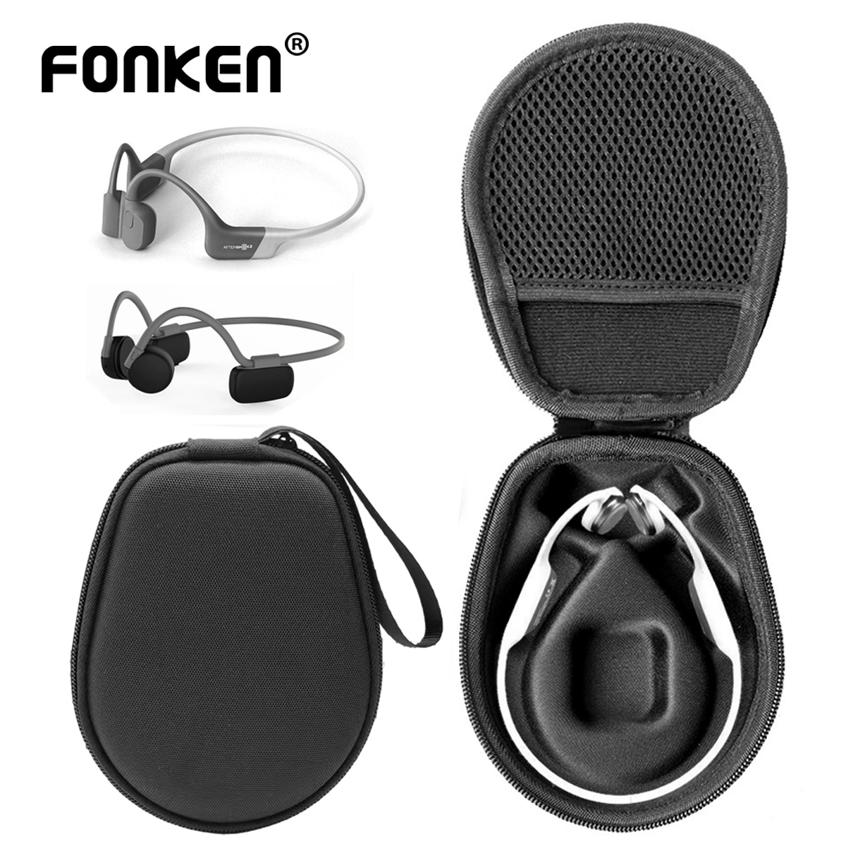 حقيبة محمولة صلبة من مادة EVA  - مراجعة Hard Travel Case Bone Conduction Earphones وسعره
