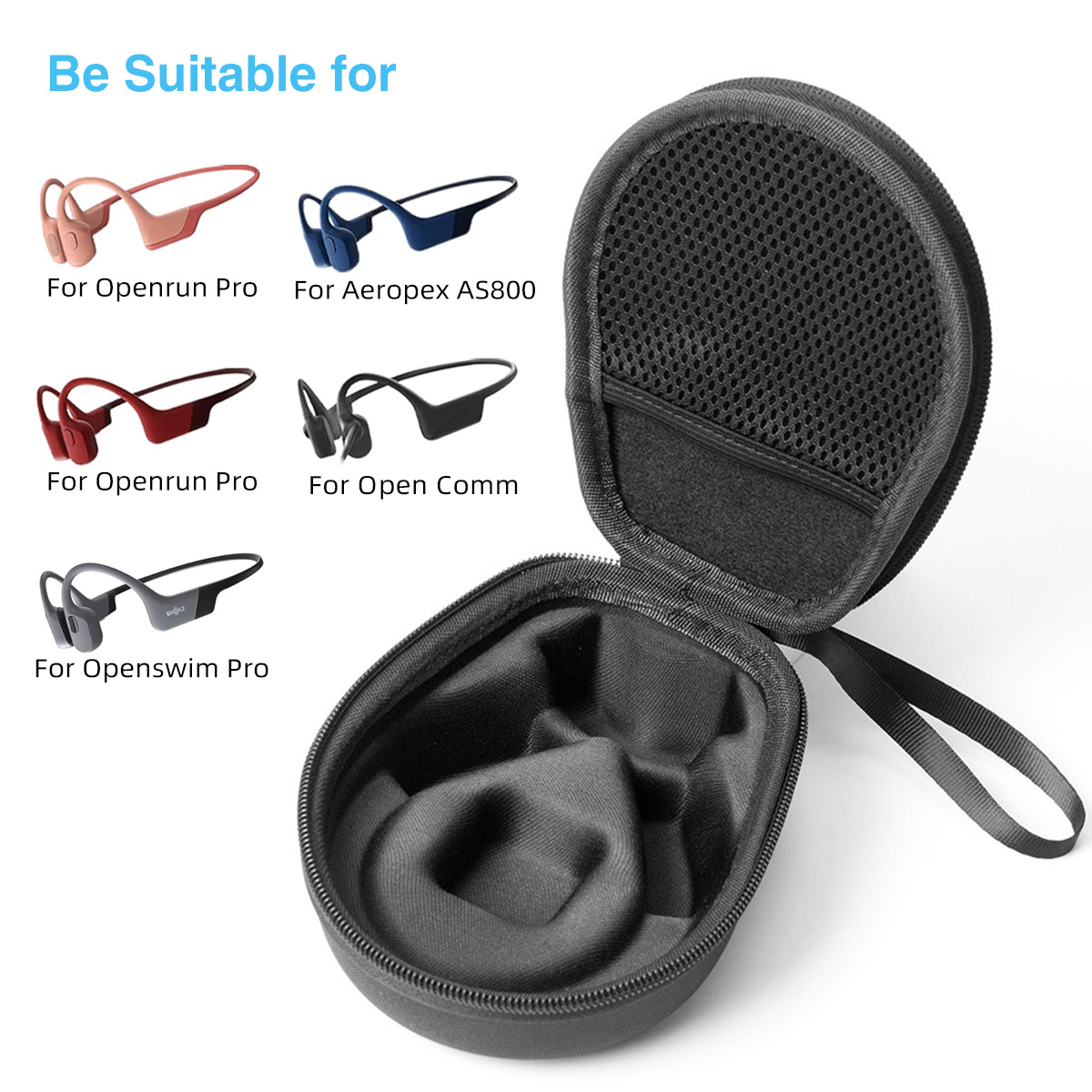 حقيبة محمولة صلبة من مادة EVA  - مراجعة Hard Travel Case Bone Conduction Earphones وسعره
