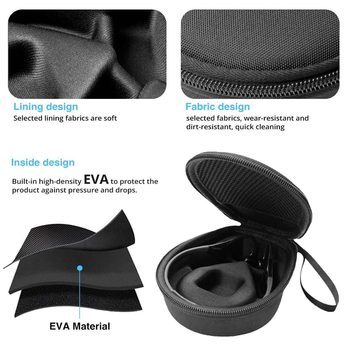 حقيبة محمولة صلبة من مادة EVA  - مراجعة Hard Travel Case Bone Conduction Earphones وسعره