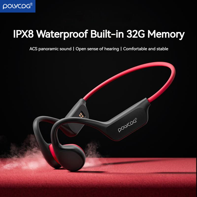 سماعة رأس POLVCDG بتقنية التوص - مراجعة Bone Conduction Headphones Bluetooth 5.3 وسعره