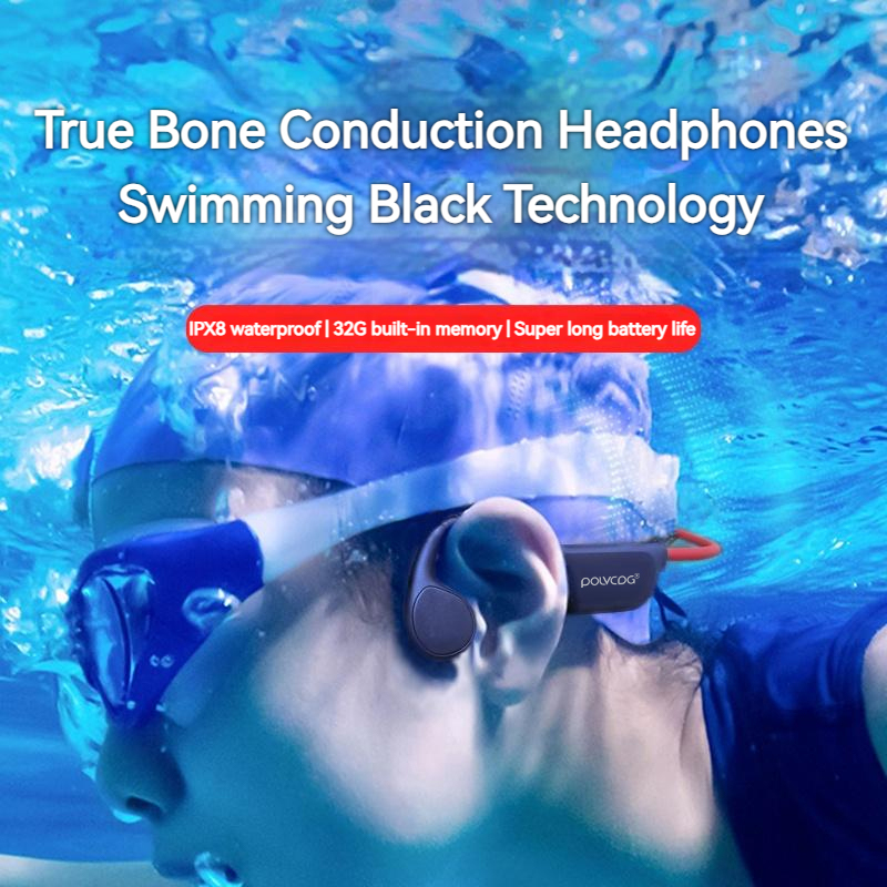 سماعة رأس POLVCDG بتقنية التوص - مراجعة Bone Conduction Headphones Bluetooth 5.3 وسعره