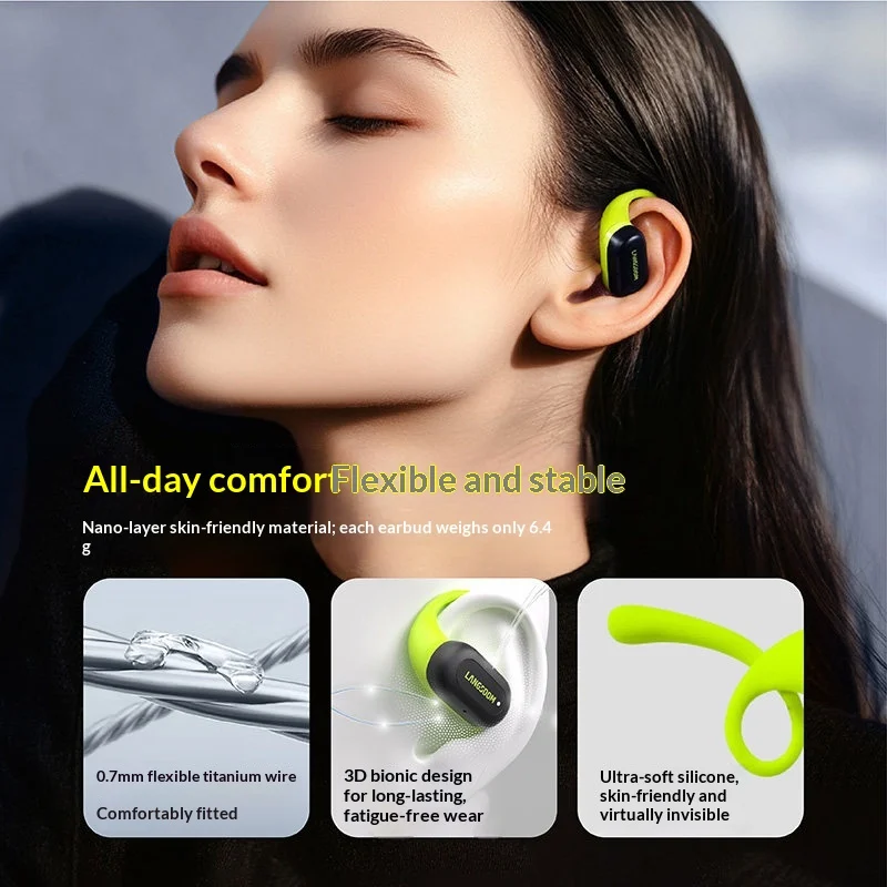 سماعات رأس لاسلكية بتقنية البل - مراجعة Air Conduction Open Ear Running Earbuds وسعره