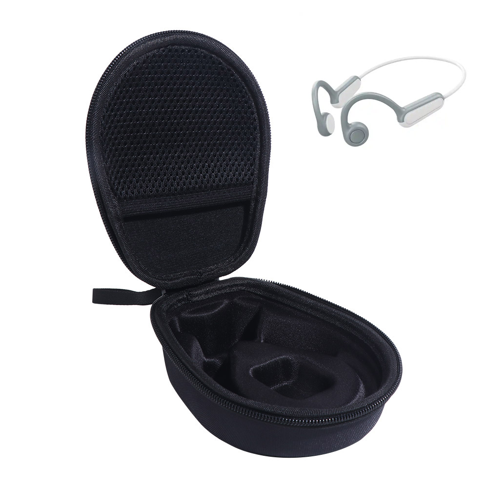 إيفا العظام توصيل سماعة صندوق  - مراجعة Hard Travel Case Bone Conduction Earphones وسعره