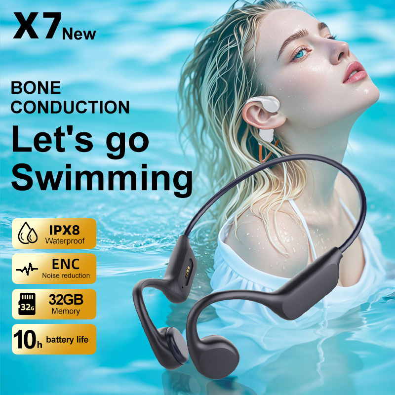 سماعات بلوتوث X7S بتقنية التوص - مراجعة Sports Headband With Bone Conduction وسعره