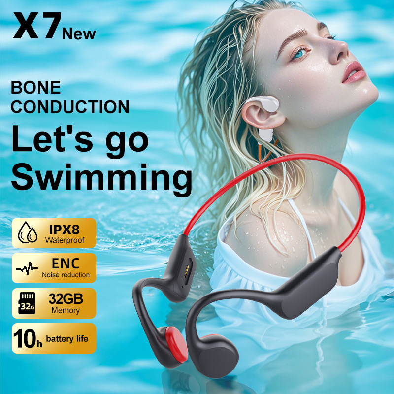 سماعات بلوتوث X7S بتقنية التوص - مراجعة Sports Headband With Bone Conduction وسعره