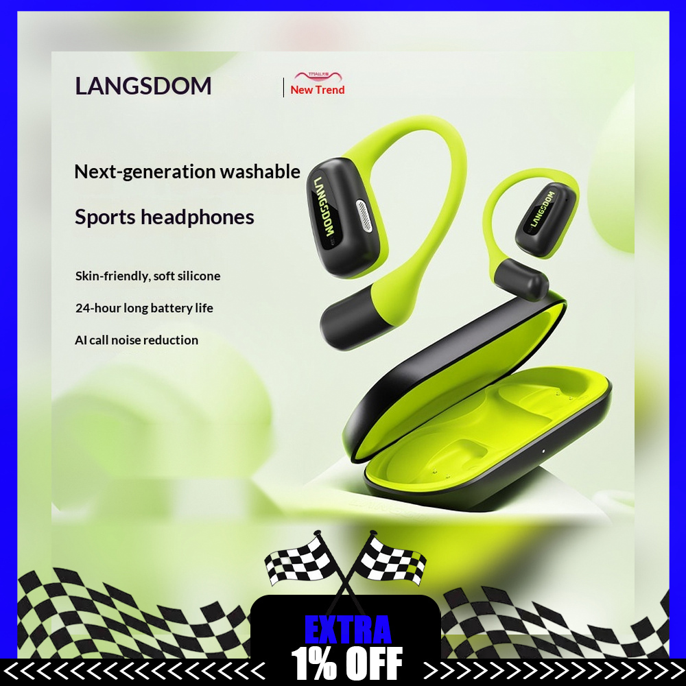 سماعات رأس لاسلكية بتقنية البل - مراجعة Air Conduction Open Ear Running Earbuds وسعره