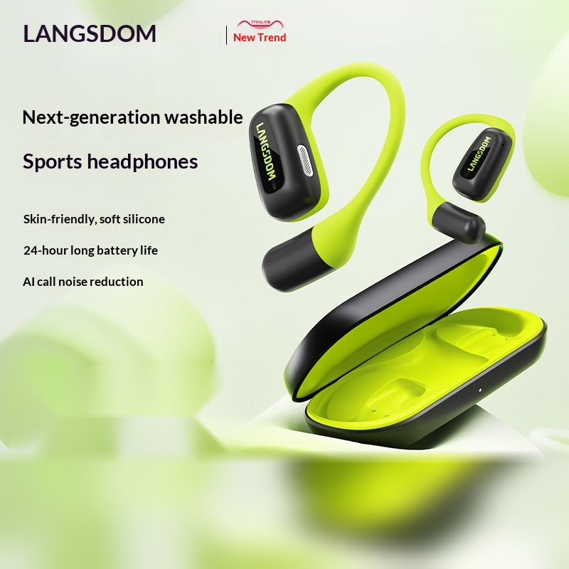 سماعات رأس لاسلكية بتقنية البل - مراجعة Air Conduction Open Ear Running Earbuds وسعره