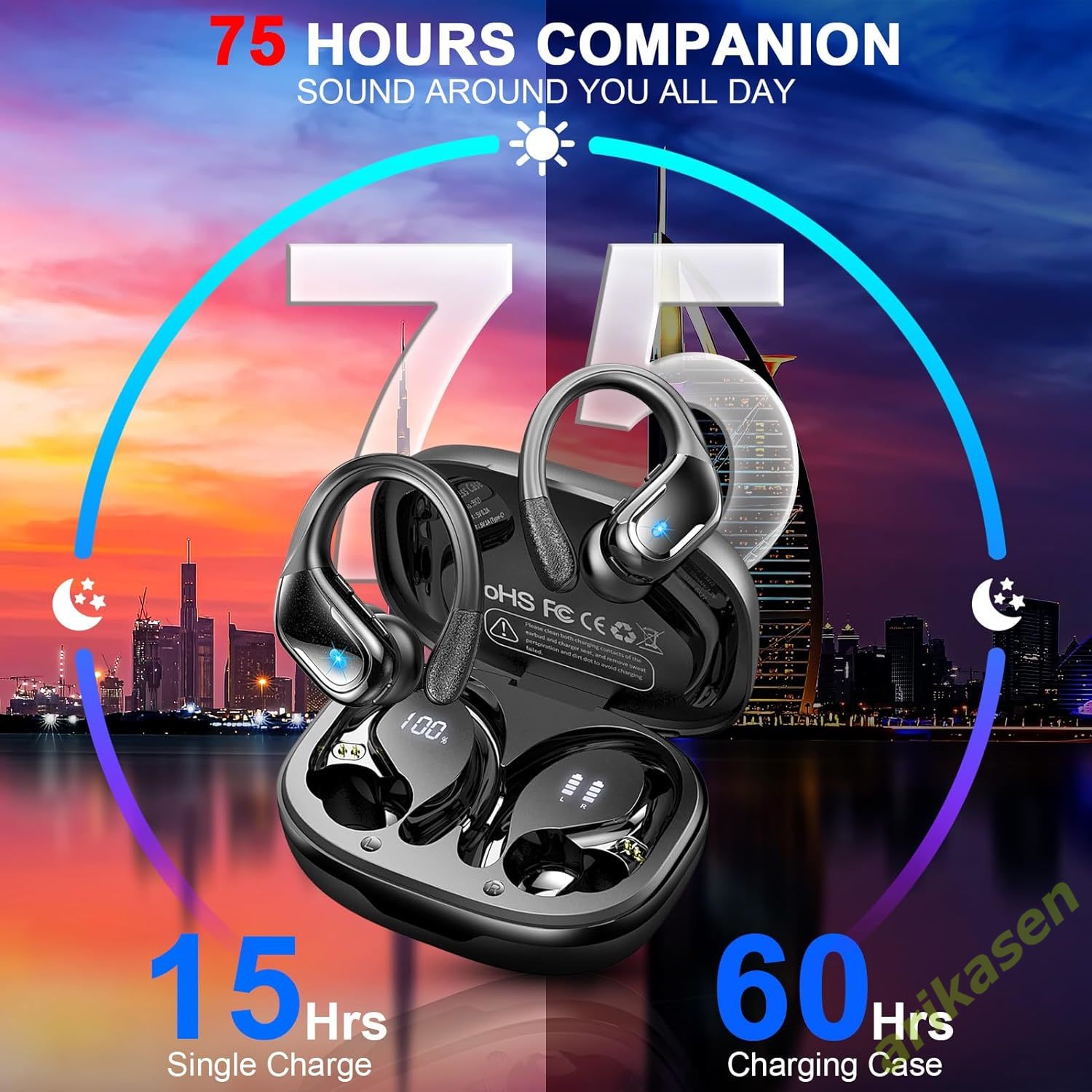 سماعات رأس لاسلكية مقاومة للما - مراجعة Silicone Ear Hooks Sports Headphones وسعره