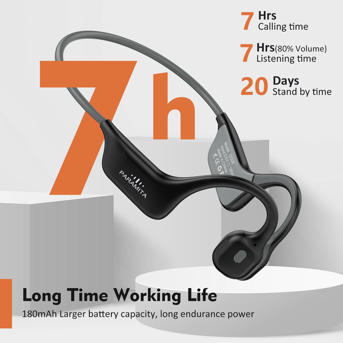2024 كلاسيكي DG08 سماعة أذن تل - مراجعة Bone Conduction Headphones Bluetooth 5.3 وسعره
