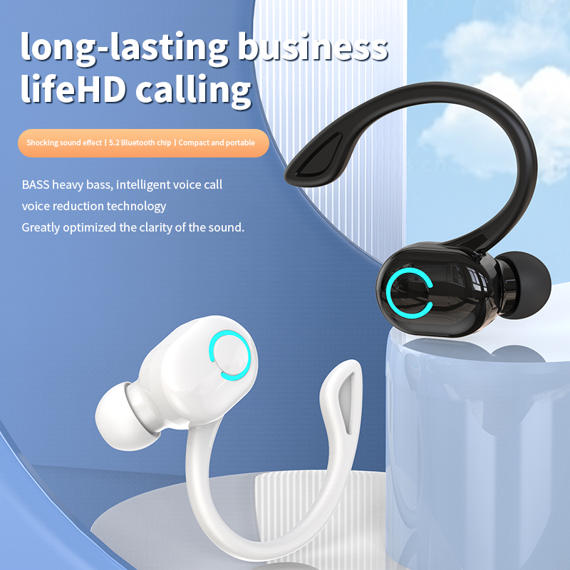 سماعات بلوتوث لاسلكية ، جهير H - مراجعة Silicone Ear Hooks Sports Headphones وسعره