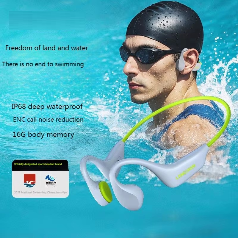 BE20 سماعات توصيل العظام الريا - مراجعة Swimming Bone Conduction Earphones Ip68 Mp3 وسعره