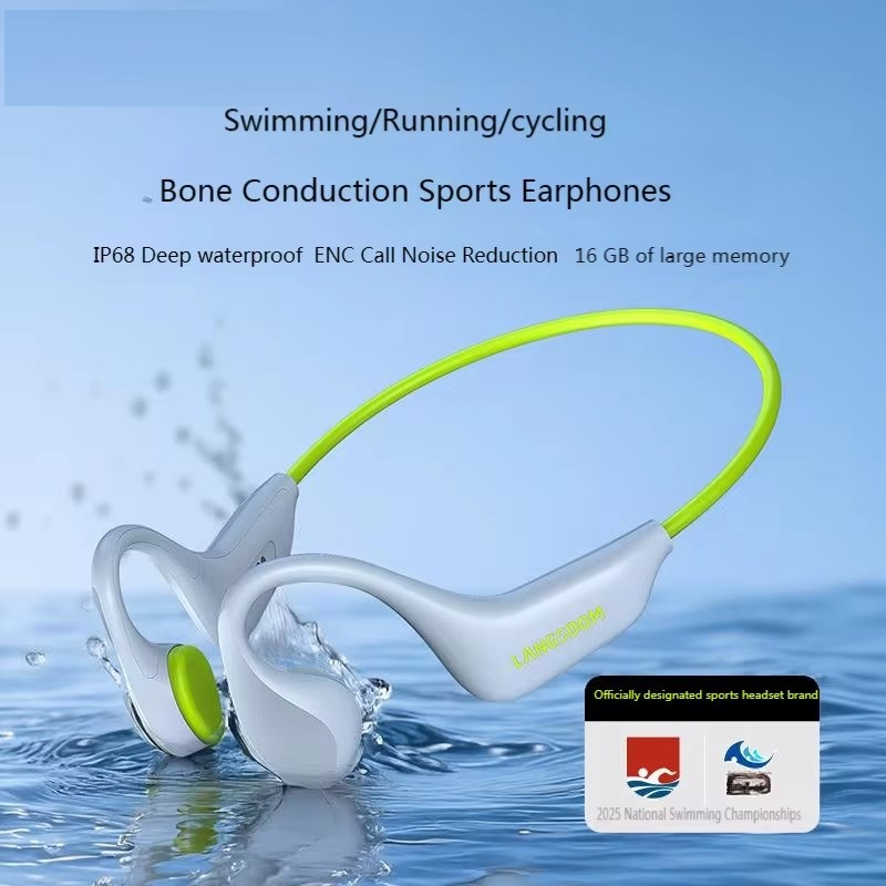 BE20 سماعات توصيل العظام الريا - مراجعة Swimming Bone Conduction Earphones Ip68 Mp3 وسعره